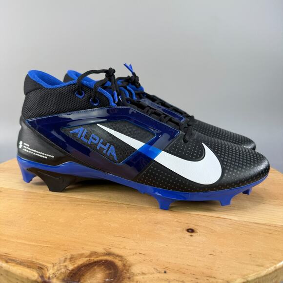 Nike Alpha Menace 4 Pro Mens Size 14 Football Cleats Blue Black FZ7702-001 NEW - Picture 1 of 9